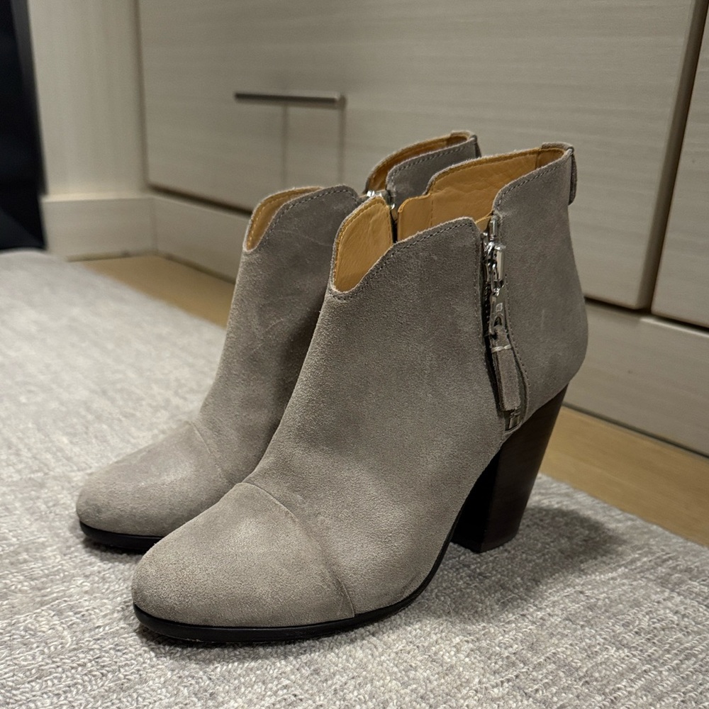 rag & bone Suede Gray Margot Ankle Booties